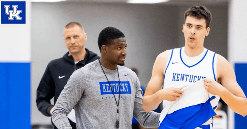 Andrija Jelavic makes his Kentucky practice debut (Photo via UK Athletics)